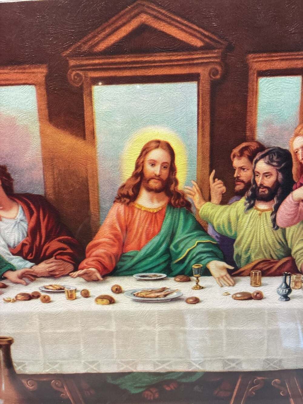 Vintage The Last Supper Framed Wall Art Print